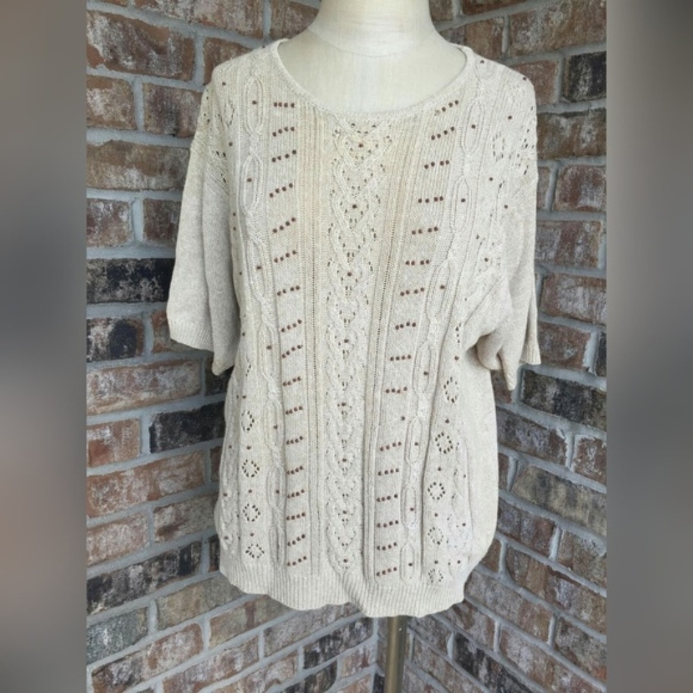 Alfred Dunner 3/4 Sleeves Sweater Top